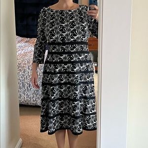 Anne Klein A-Line Black and White Pattern Dress, Size 16, like new
